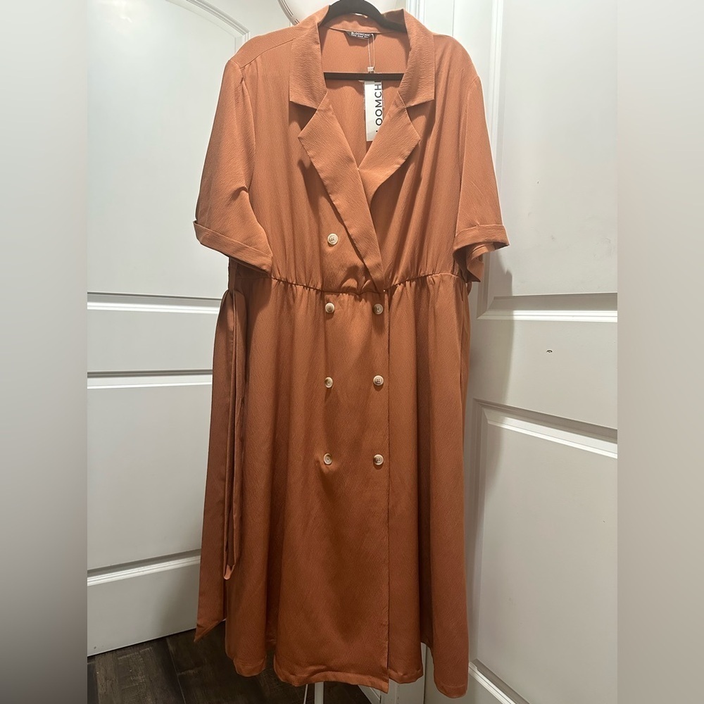 BloomChic Plus Size Shirt Collar Button Up Midi Dress - Picture 2 of 5